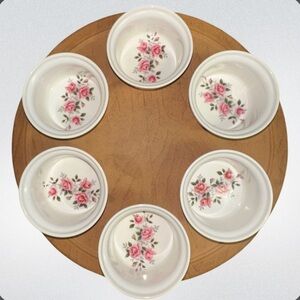 Enoch Wedgwood Tunstall China Pink Rose Small Ramekin Set Of 6